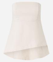 Blusa Tomara que Caia em Sarja com Lastex nas Costas e Barra Assimétrica - 2