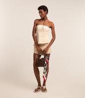 Blusa Tomara que Caia em Sarja com Lastex nas Costas e Barra Assimétrica - 3