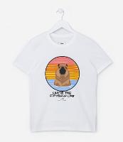 Camiseta Infantil em Algodão Estampa Capivara - Tam 5 a 14 anos - 1