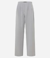 Calça Reta em Alfaiataria com Cós Fino e Pregas - 1