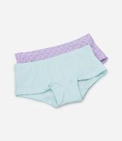 Kit 02 Calcinhas Boxer Infantis com Estampa Floral - Tam 4 a 12 anos - 1