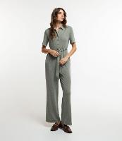 Macacão com Gola Lapela e Amarração na Cintura - 1