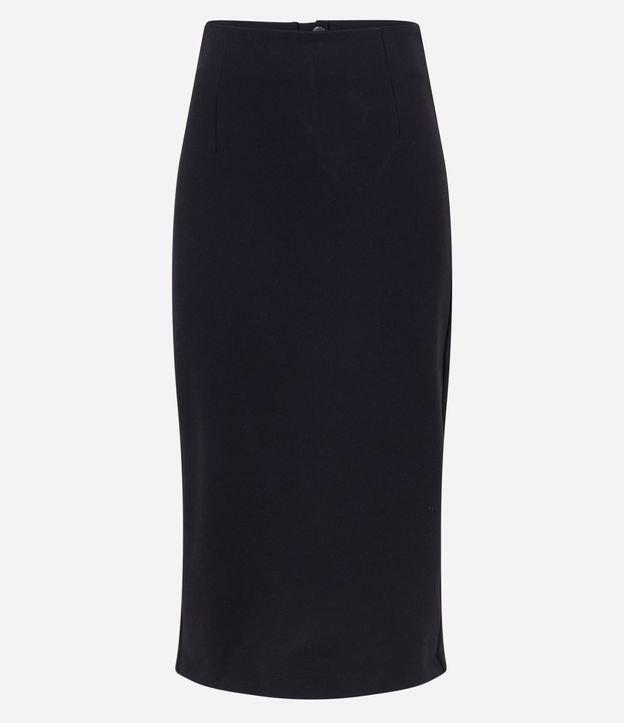 Saia Midi em Malha Interlock com Zíper nas Costas - 1