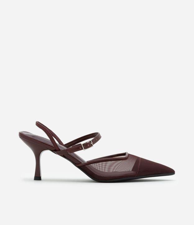 Sapato Scarpin Slingback com Recorte de Tela - 2