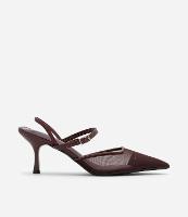 Sapato Scarpin Slingback com Recorte de Tela - 2