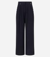 Calça Wide Leg Alfaiatada com Pregas e Detalhe no Passante - 1