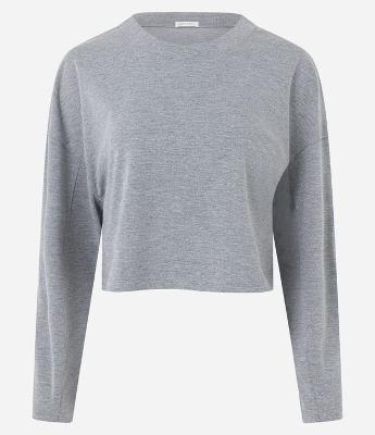 Blusa em Ponto Roma com Cava Deslocada e Padronagem Mescla