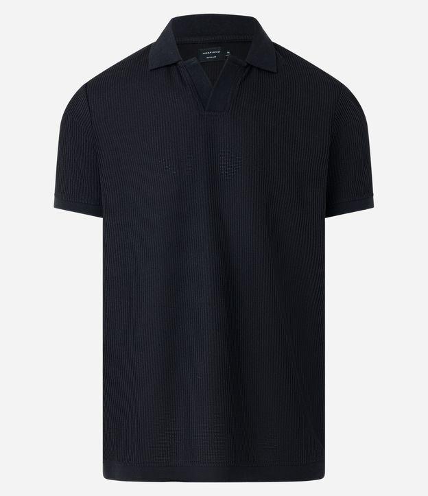 Camisa Polo com Gola Lapela sem Botão e Textura Canelada - 2