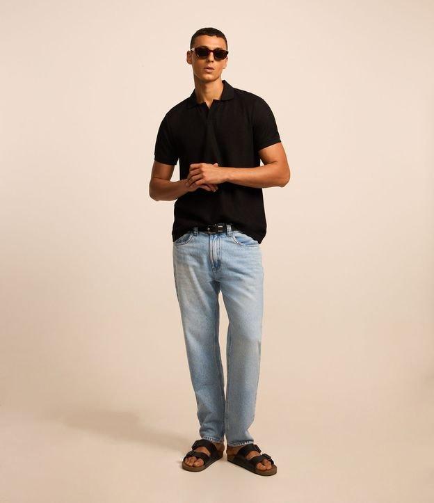 Camisa Polo com Gola Lapela sem Botão e Textura Canelada - 3