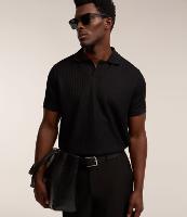 Camisa Polo com Gola Lapela sem Botão e Textura Canelada - 1