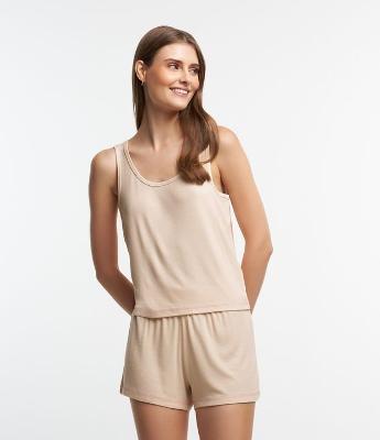 Pijama Short Doll Canelado em Viscose