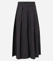 Saia Midi Alfaiatada com Pregas e Zíper na Lateral do Cós - 1