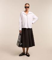 Saia Midi Alfaiatada com Pregas e Zíper na Lateral do Cós - 2