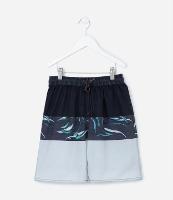 Bermuda Infantil em Microfibra com Estampa Folhagem - Tam 5 a 14 Anos - 1