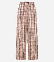 Calça Alfaiatada com Passantes no Cós e Estampa Xadrez - 1