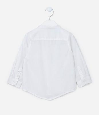 Camisa Básica Infantil em Tricoline com Gola Padre - Tam 1 a 4 anos