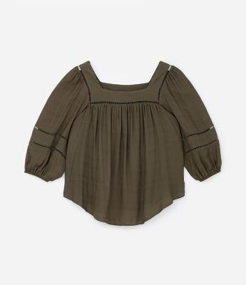 Blusa Manga 3/4 em Chalis com Entremeios Curve & Plus Size