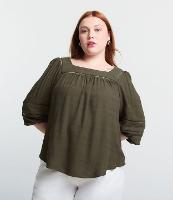 Blusa Manga 3/4 em Chalis com Entremeios Curve & Plus Size - 2