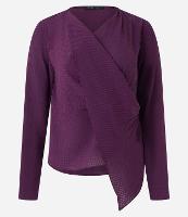 Blusa em Chiffon com Transpasse Frontal e Sobreposição com Ponta - 1