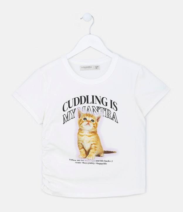 Blusa Infantil em Algodão com Franzido Lateral - Tam 5 a 14 Anos - 1