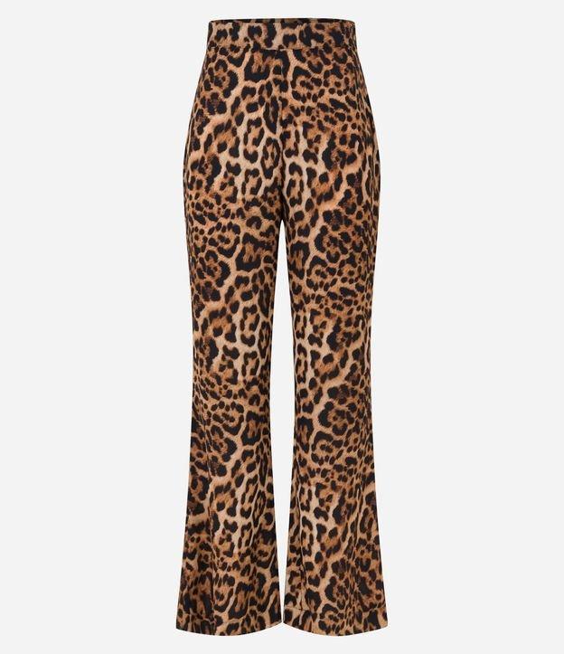 Calça Casual em Crepe com Cós Elástico e Estampa Oncinha - 1