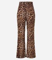 Calça Casual em Crepe com Cós Elástico e Estampa Oncinha - 1