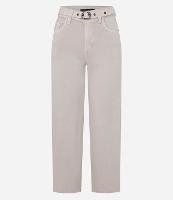 Calça Reta Cropped em Sarja com Cinto Afivelado - 1