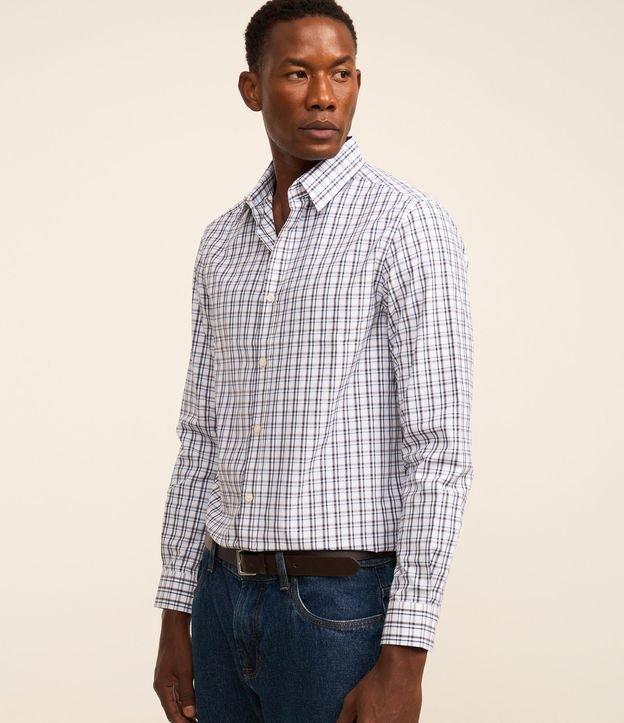 Camisa em Tricoline com Abotoamento e Estampa Xadrez Grid - 2