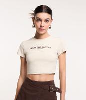 Blusa Cropped em Ribana com Lettering Main Character - 1