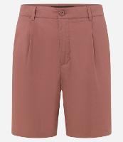 Bermuda Alfaiatada em Algodão com Passantes no Cós e Pregas - 1