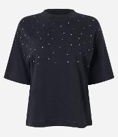 Blusa Boxy Oversized em Algodão com Pedrarias de Strass - 1