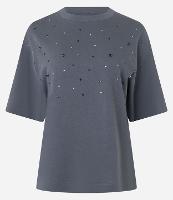 Blusa Boxy Oversized em Algodão com Pedrarias de Strass - 1
