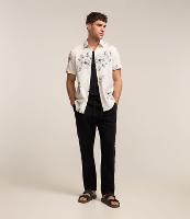 Camisa em Algodão com Texturas e Estampa Botânica Floral - 2