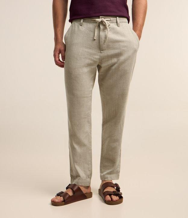 Calça Relaxed Oxford em Algodão - 1