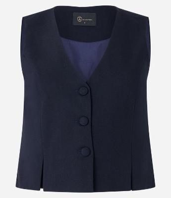 Colete Alfaiatado com Pregas e Abotoamento Frontal