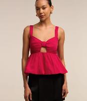 Blusa sem Manga em Tricoline com Recorte Vazado e Fechamento em Zíper - 2