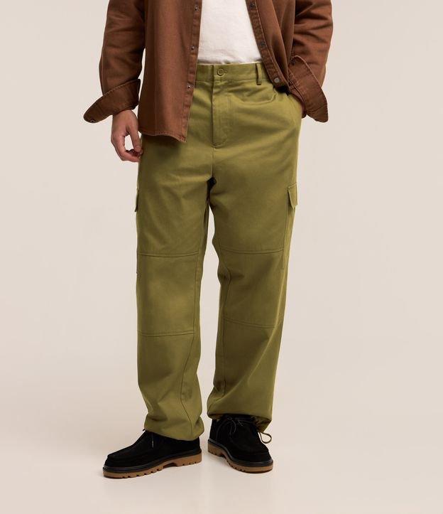 Calça Cargo Alfaiataria com Amarração na Barra - 1