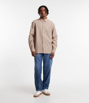 Camisa Overshirt em Tricoline Texturizada e com Botões