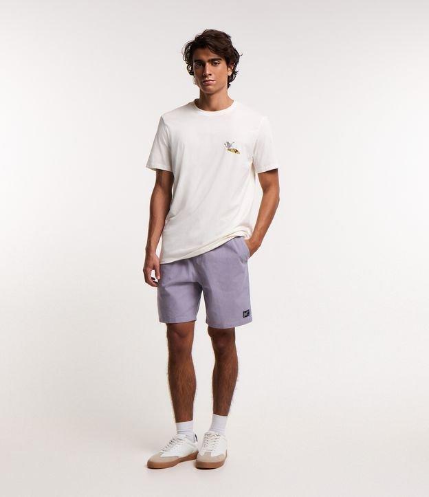 Bermuda Texturizada com Cós Elástico e Cordão para Ajuste - 1