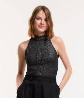 Blusa Gola Alta com Brilho em Foil e Cava Americana - 2