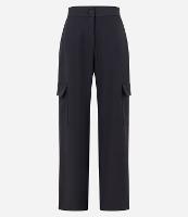 Calça Wide Leg em Crepe com Bolsos Cargo - 1