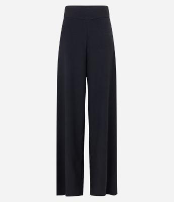 Calça Pantalona em Crepe com Zíper Invisível