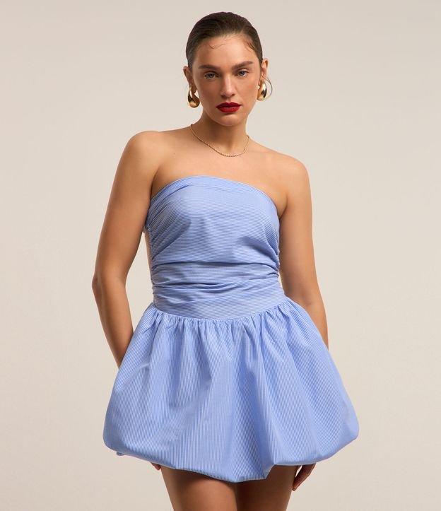 Vestido Balonê em Tricoline Tomara que Caia com Listras - 4