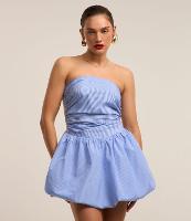 Vestido Balonê em Tricoline Tomara que Caia com Listras - 4