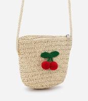 Bolsa Infantil em Palha com Bordado de Cereja - 1