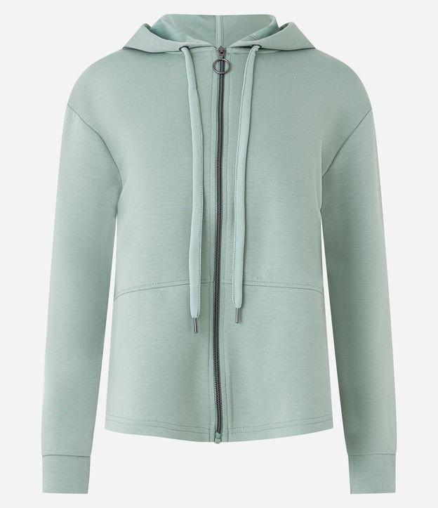 Blusa em Moletom com Capuz Ajustável e Abertura por Zíper - 2