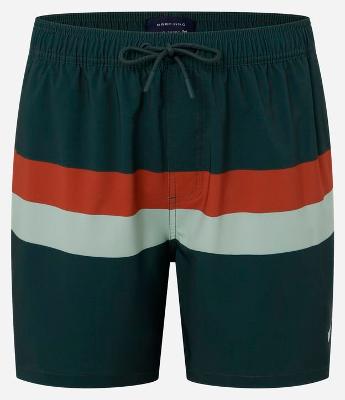 Bermuda de Banho em Ripstop com Blocos de Cor e Amarração