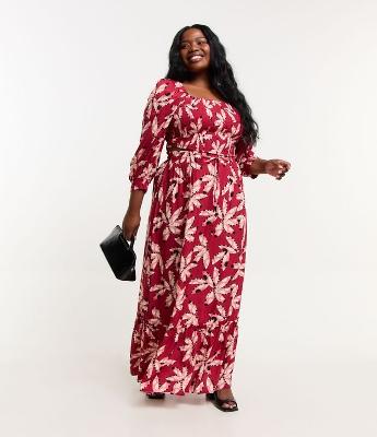 Blusa Manga 3/4 em Viscose com Flores Estampadas Curve & Plus Size