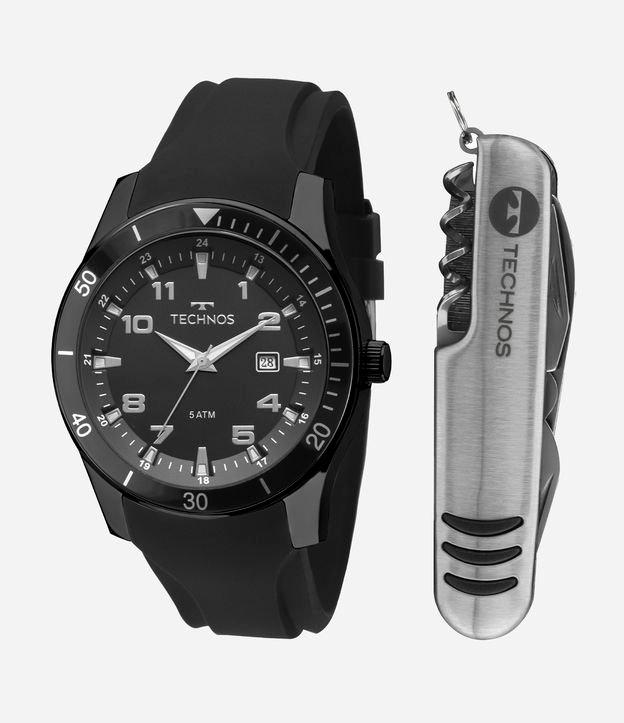 Relógio Masculino Technos Analógico com Caixa em Aço e Pulseira em Silicone - 1