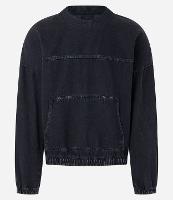 Blusão Balloon em Jeans com Recorte e Bolso Canguru - 1